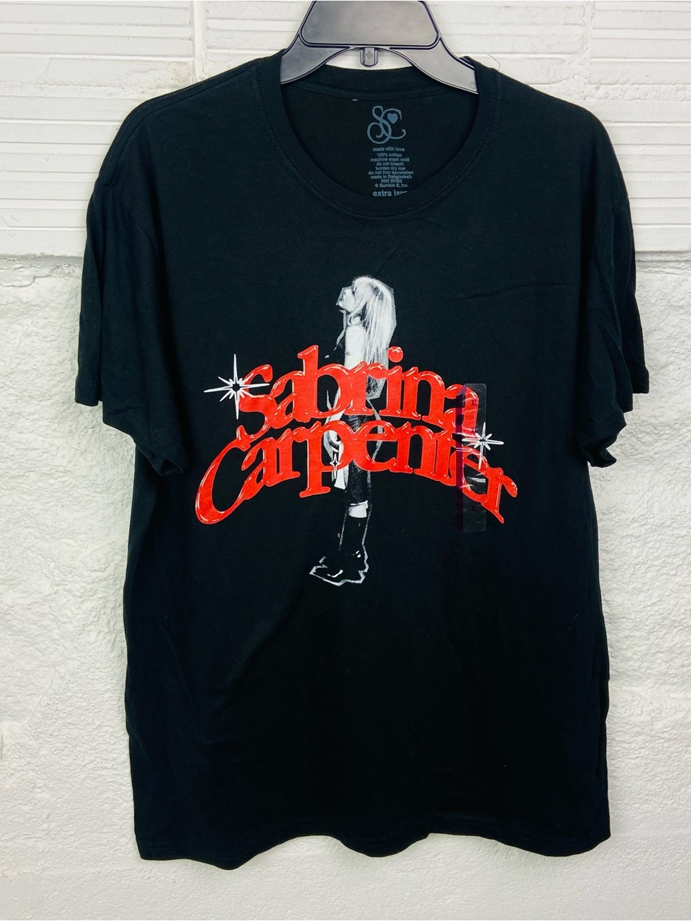 NWOT Sabrina Carpenter cotton unisex Black Short Sleeve Graphic Tee size XL - Picture 3 of 7